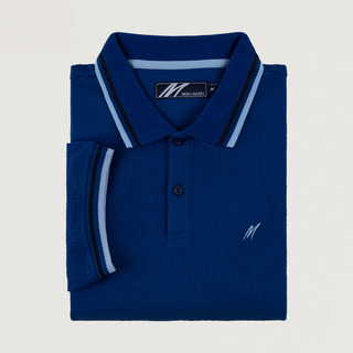 MISH MASH REGULAR FIT TEXTURED COTTON JERSEY STOCKHOLM ROYAL POLO