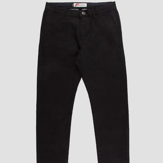 MISHMASH TAPERED FIT MID STRETCH CASUAL COTTON BROMLEY BLACK CHINO TROUSER