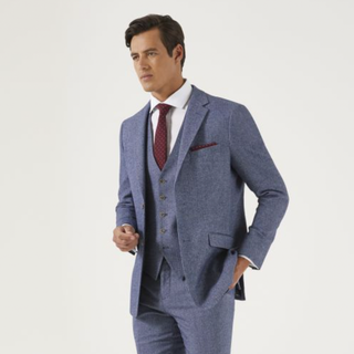 SKOPES JUDE SUIT TAILORED JACKET BLUE TWEED HERRINGBONE