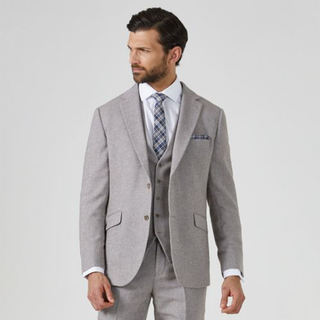 SKOPES JUDE SUIT TAILORED JACKET STONE TWEED HERRINGBONE