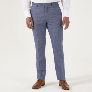 SKOPES JUDE SUIT TAILORED TROUSER BLUE TWEED HERRINGBONE