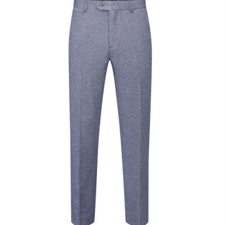 SKOPES JUDE SUIT TAILORED TROUSER BLUE TWEED HERRINGBONE