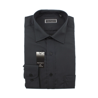 Peter England Mens Plain Black Shirt