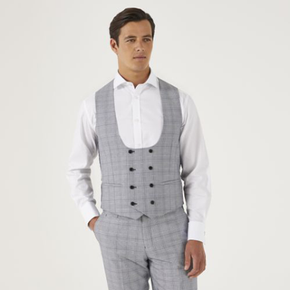 Skopes Anello Suit DB Waistcoat Grey Check