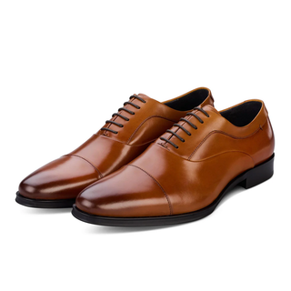 John White Guildhall Tan Capped Oxfords